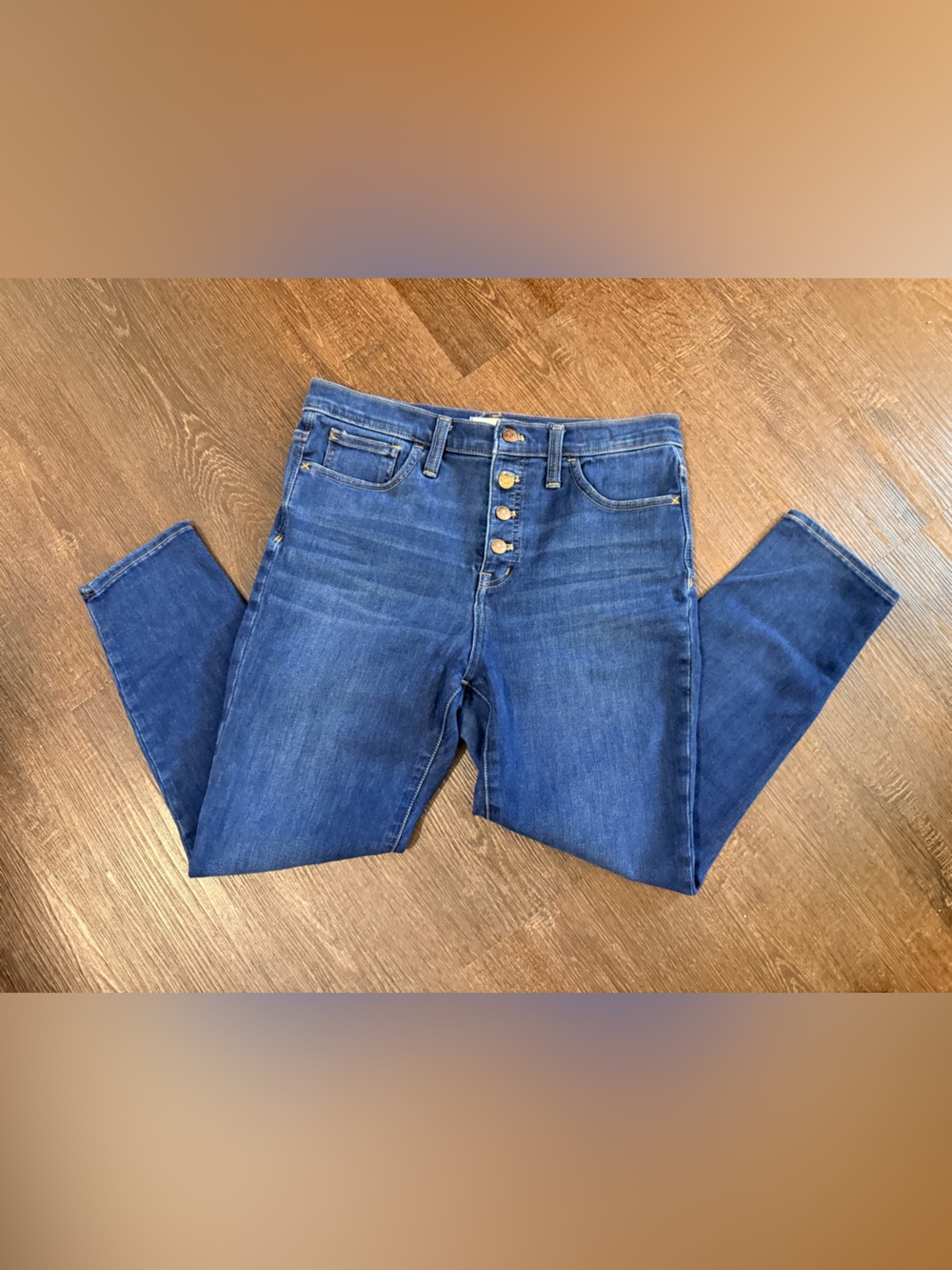 Madewell Women's High-Rise Button-Fly Jeans in Blue Denim skinny sz 29